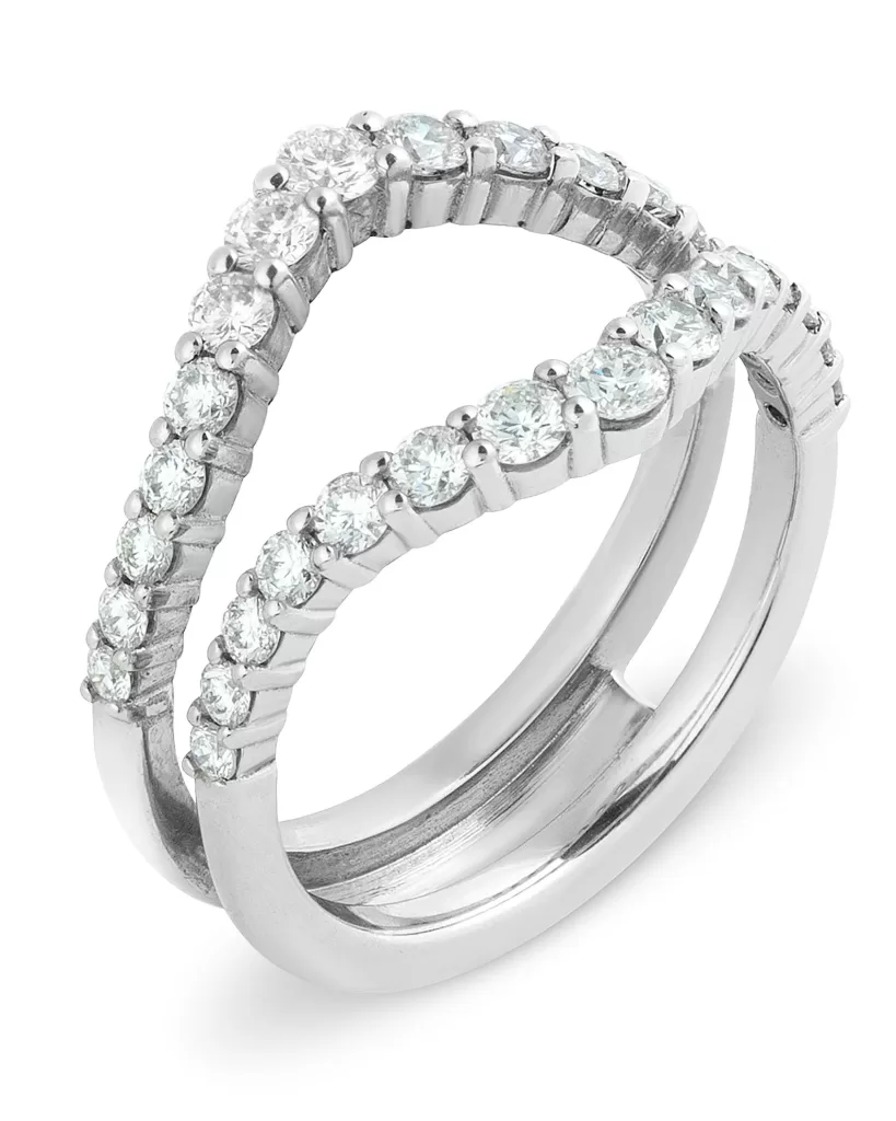 Bespoke split shank diamond wedding ring