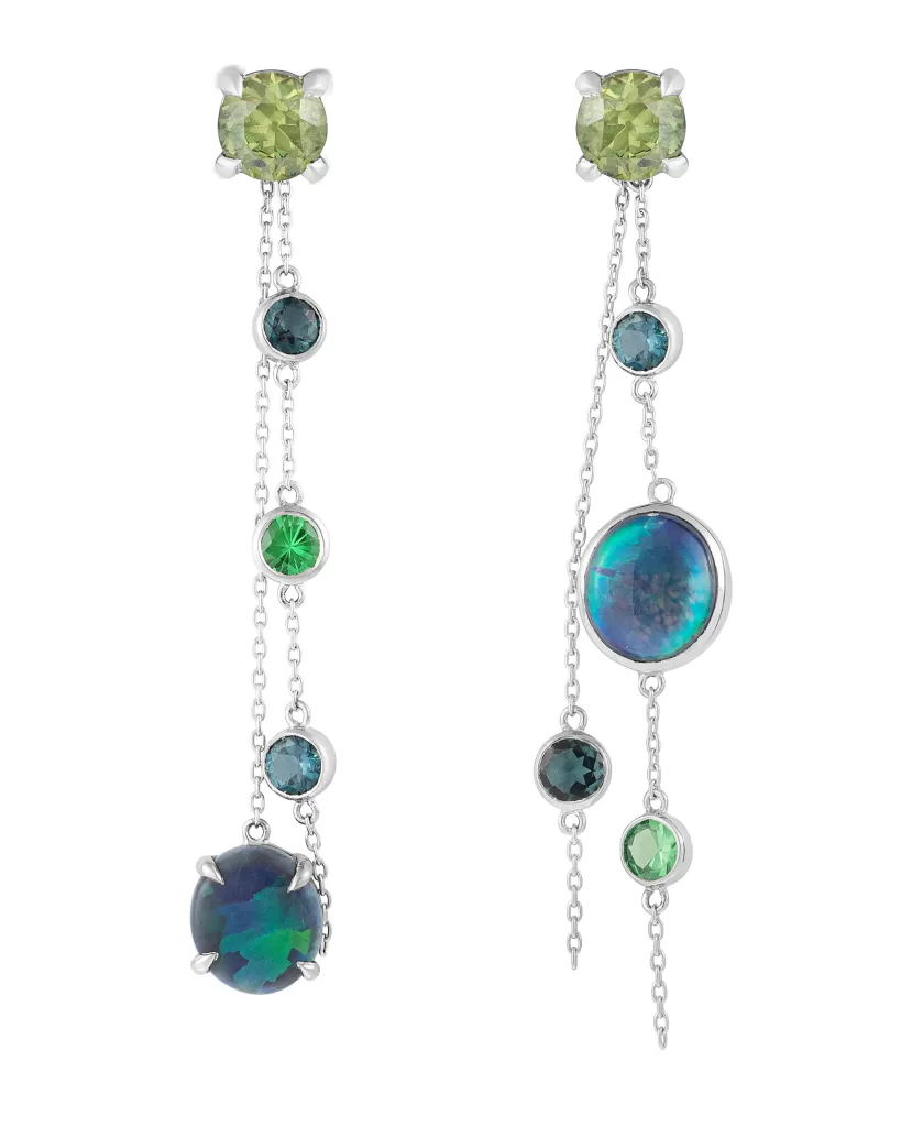 Bespoke multi chain drop earrings