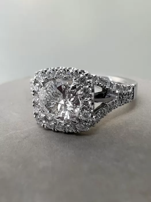 Old Cut Diamond Dress Ring on concrete table