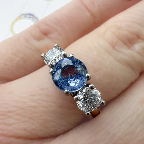 Sapphire Three Stone Bespoke Engagement Ring