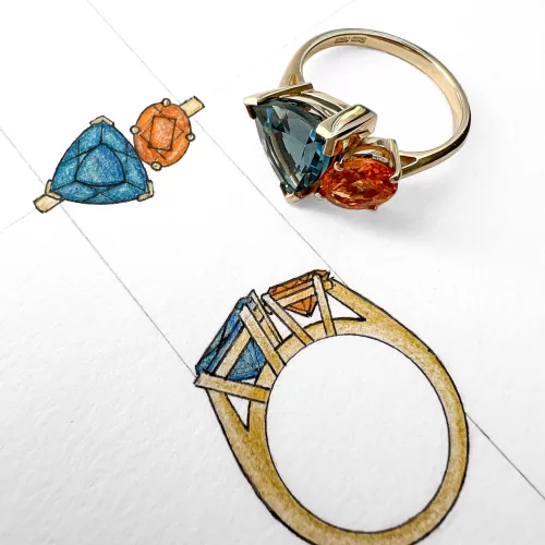 Toi et Moi Custom Dress Ring