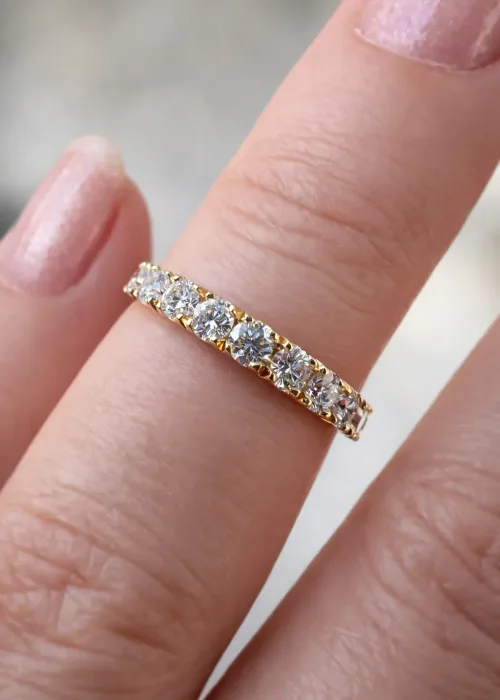 Bespoke Diamond Eternity Ring on hand