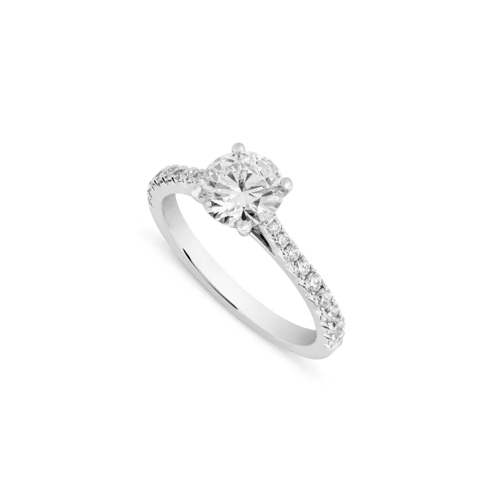 Platinum Solitaire Engagement Ring pro shot