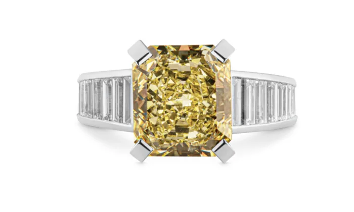 Custom Radiant Cut Yellow Diamond Engagement Ring