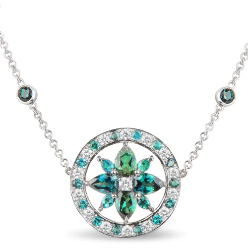 Tourmaline, Sapphire and Diamond Bespoke Choker