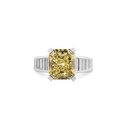 Custom Radiant Cut Yellow Diamond Engagement Ring