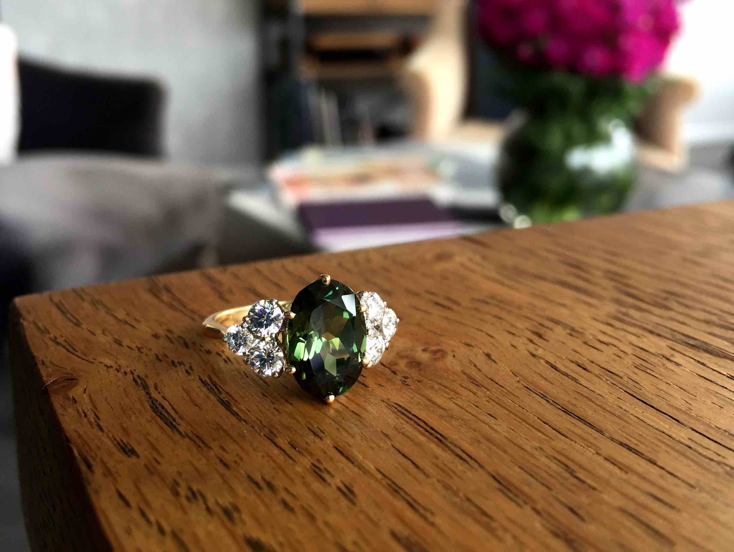 Green Sapphire Ring