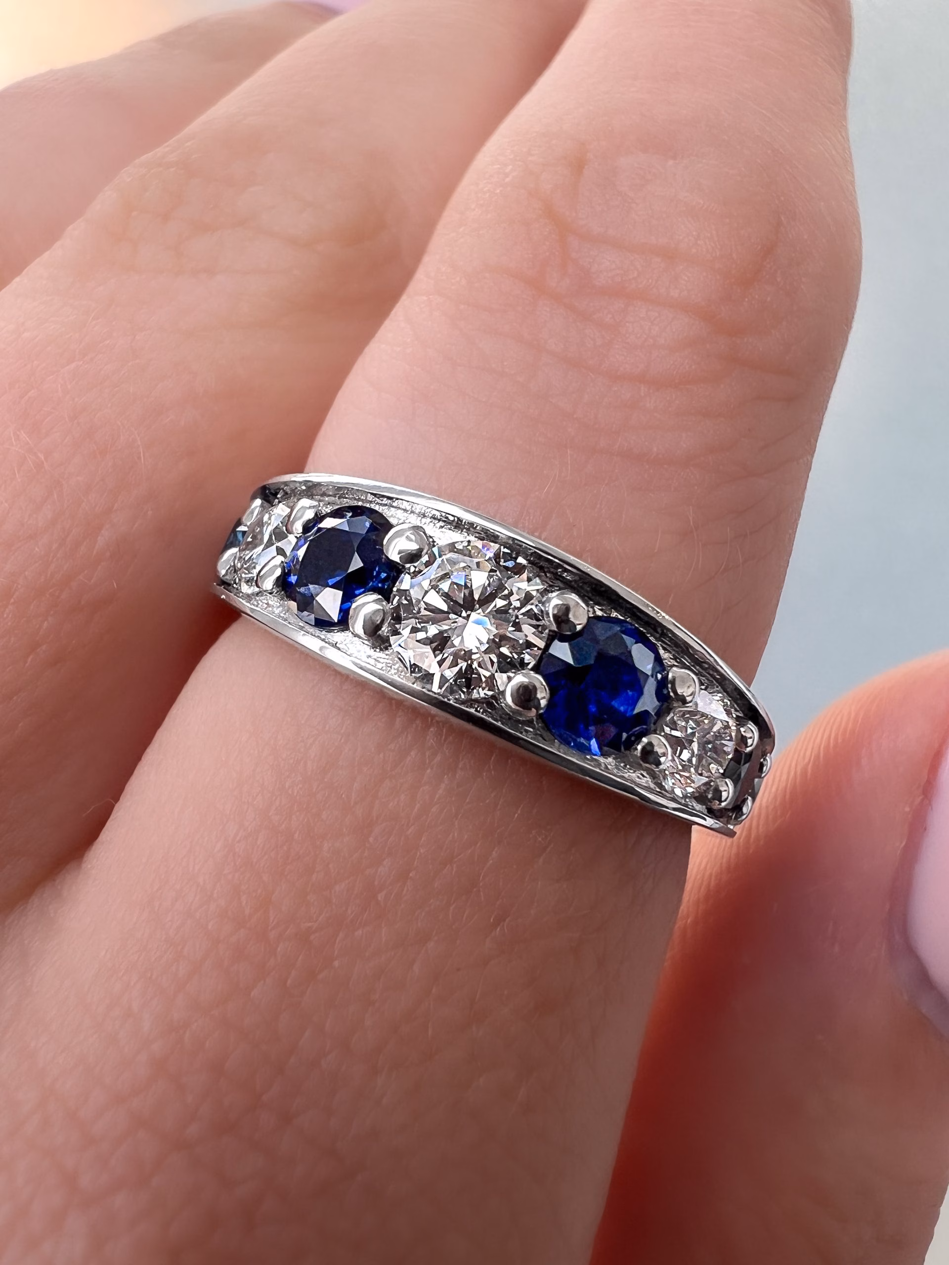 Sapphire Ring on hand Sapphire Ring on hand