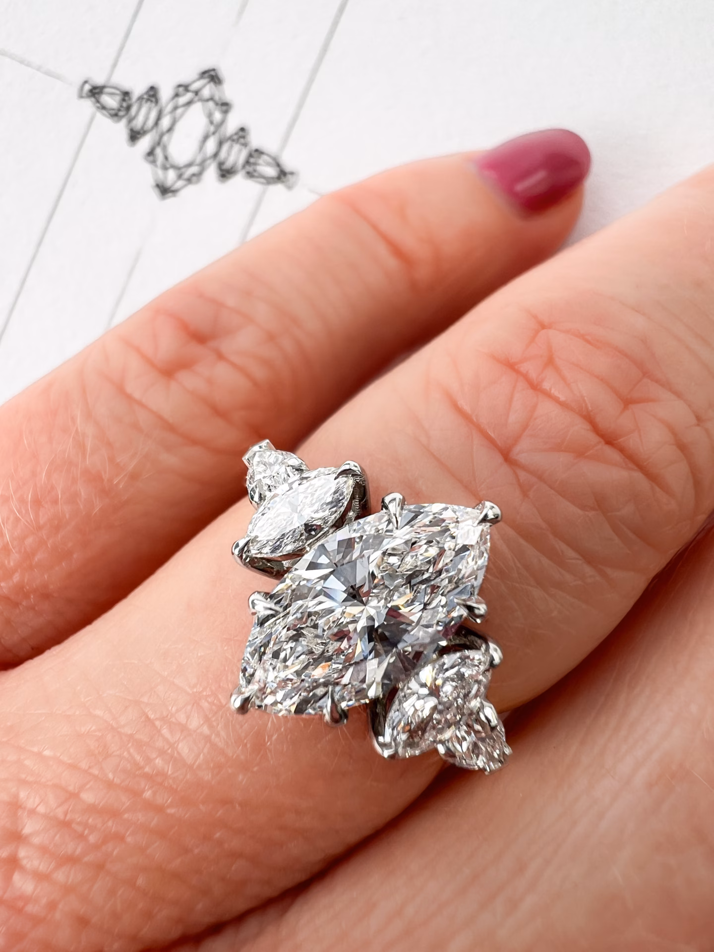 custom marquise diamond engagement ring