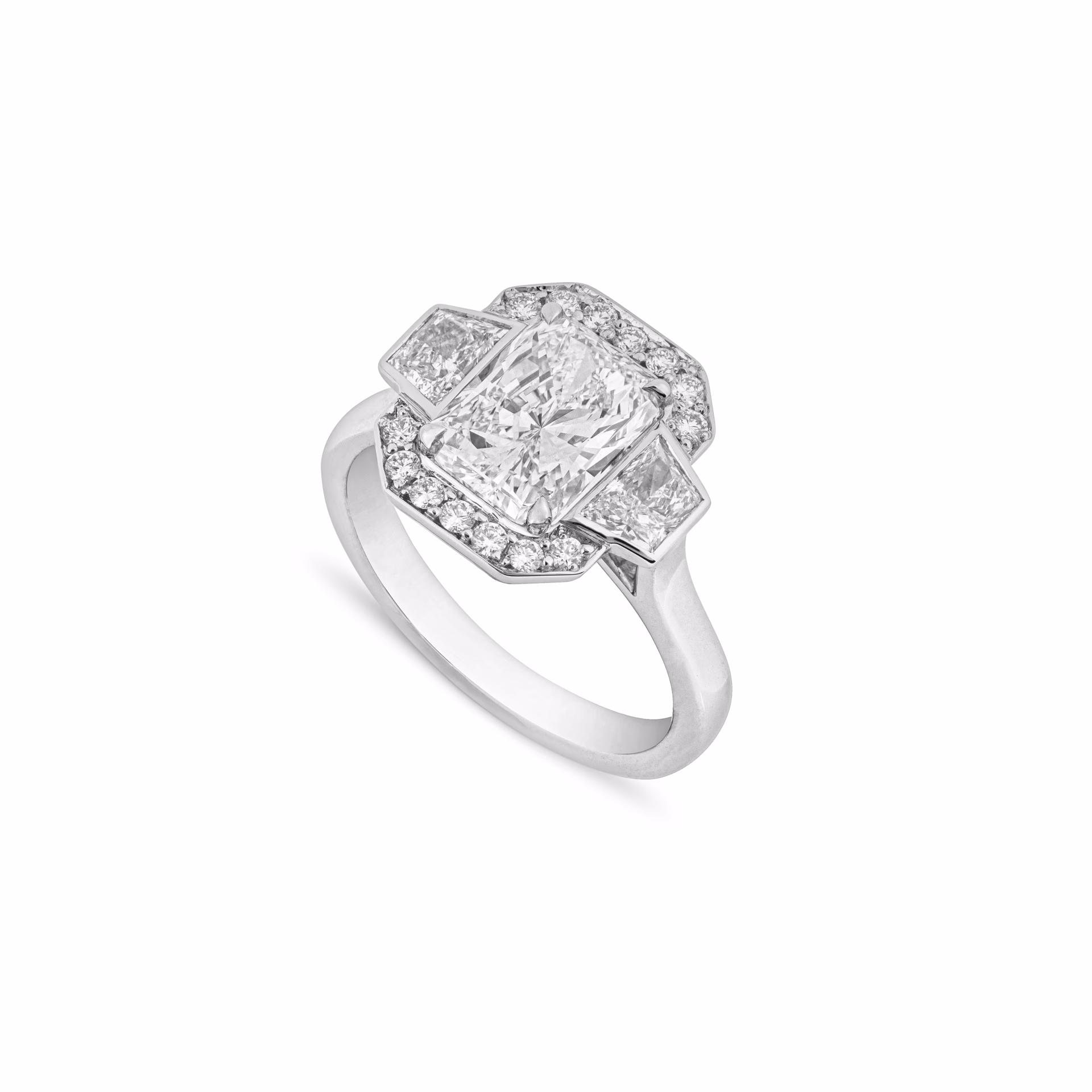 Radiant Cut Platinum Engagement Ring