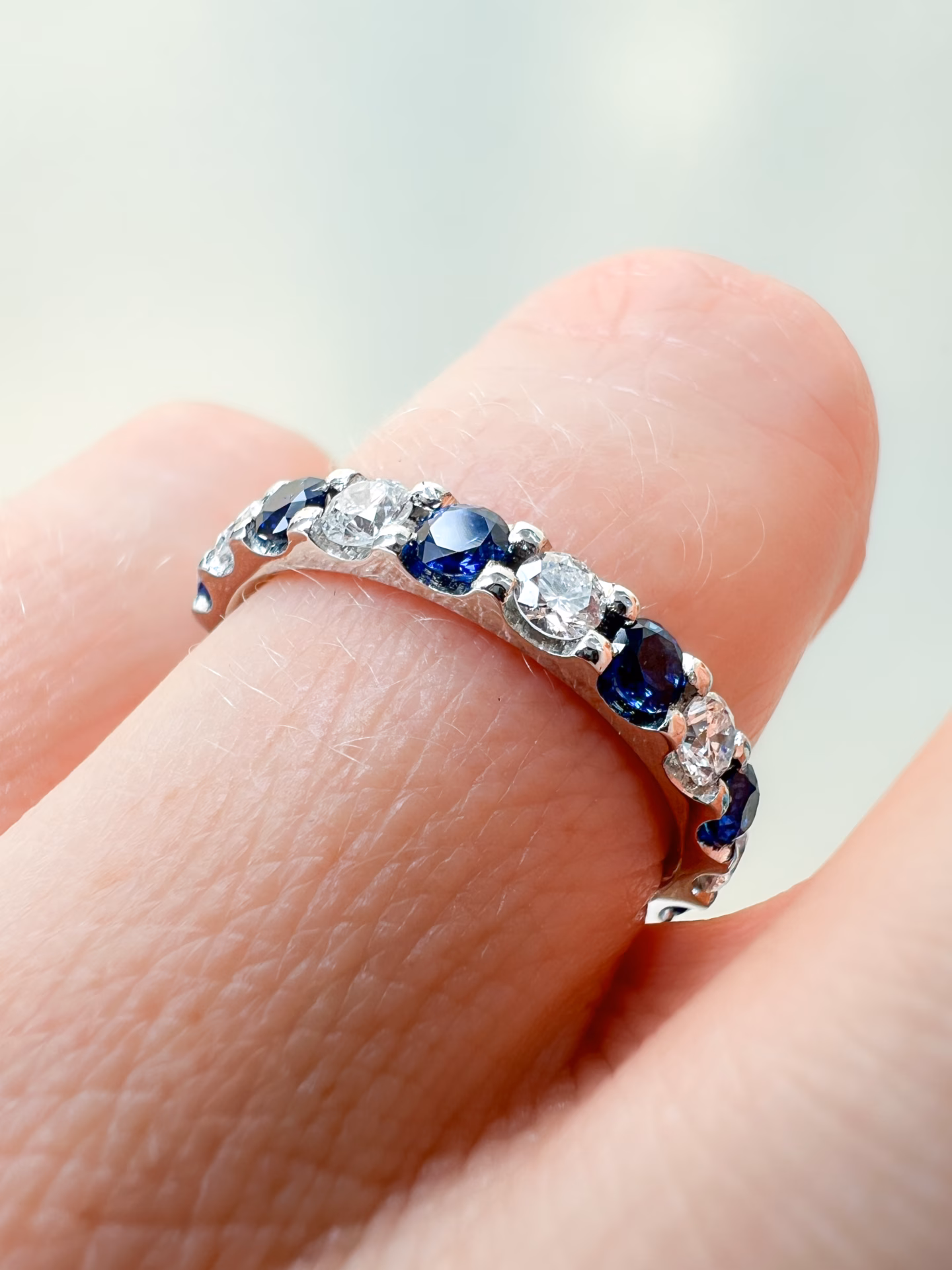 Sapphire and Diamond Bespoke Eternity Ring