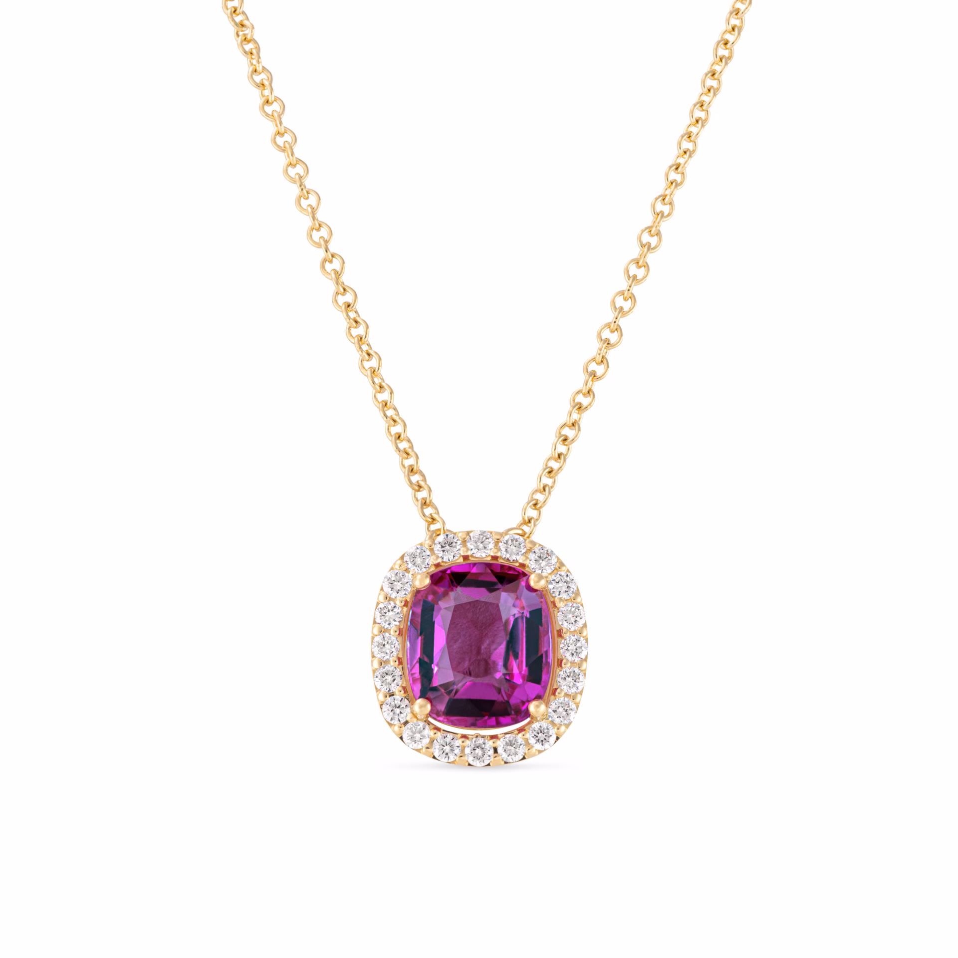 Pink Sapphire and Diamond Custom Pendant