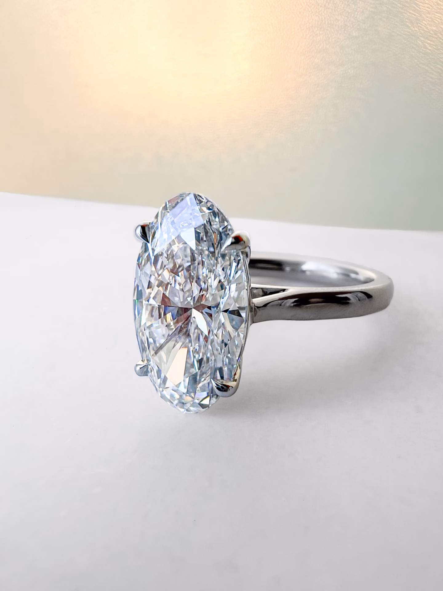 Elongated Oval Diamond Platinum Engagement Ring Elongated Oval Diamond Platinum Engagement Ring
