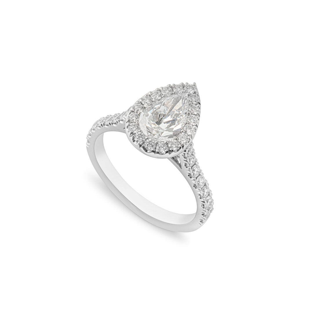 Custom Pear Cut Diamond Engagement Ring
